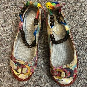 Vibrant Women's Flats with Beaded Accents
